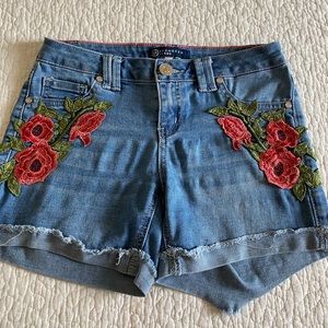 Floral Denim Shorts